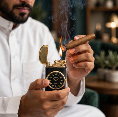 Clevora Top G Flame Black & Gold Alpha Lighter