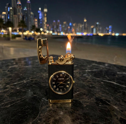 Clevora Top G Flame Black & Gold Alpha Lighter